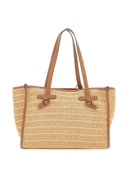  Marcella Club Medium Marcella Woven-straw Shoulder Bag - Neutrals 