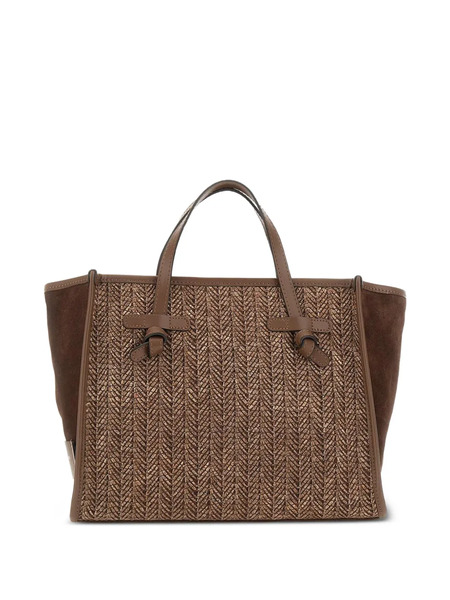  Marcella Club 32 Missmarcella Woven Leather Tote Bag - Brown 