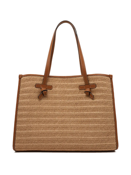  Marcella Club Woven Raffia Tote Bag - Neutrals 