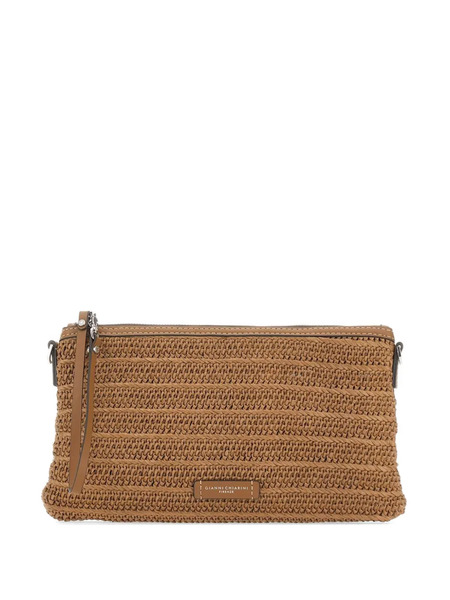  Marcella Club Woven Straw Leather Clutch Bag - Neutrals 