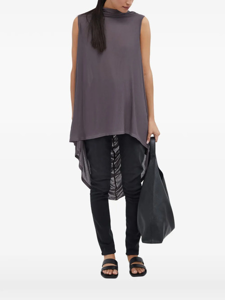  Marcella Ines High-neck Draped Tunic - Grey 