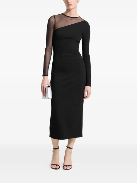  Marcella Milo Sheer-panel Midi Dress - Black 