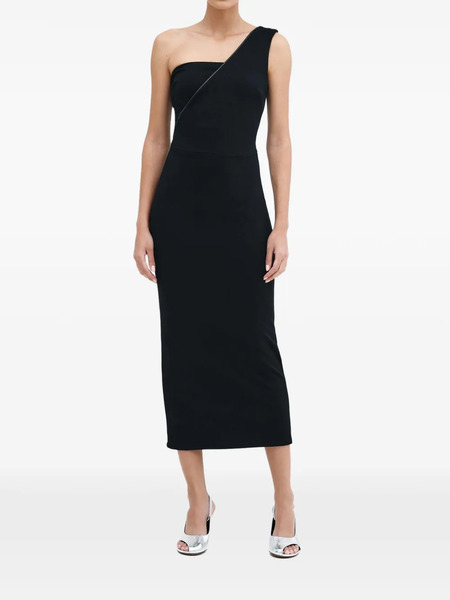  Marcella Nina One-shoulder Midi Dress - Black 
