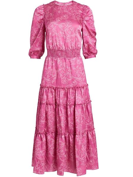  Marchesa Notte Floral-print Tiered Dress - Pink 