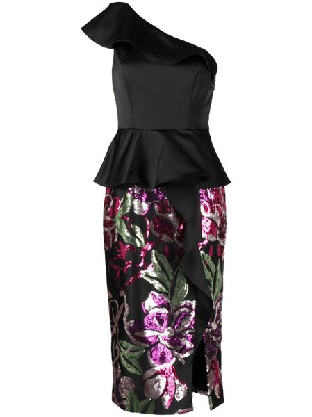  Marchesa Notte Sequin-embellishment Dress - Black 