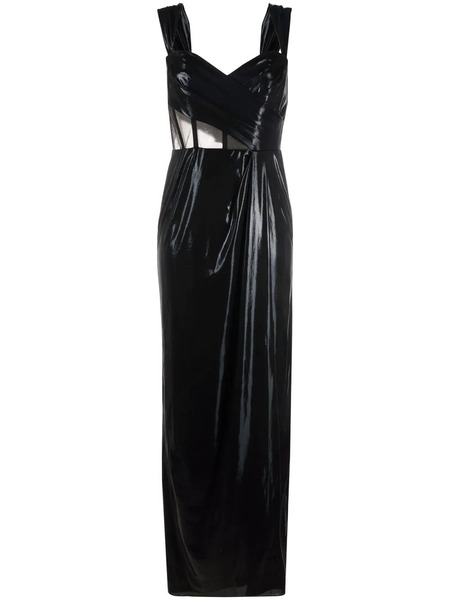  Marchesa Notte Sheer-panel Sleeveless Dress - Black 