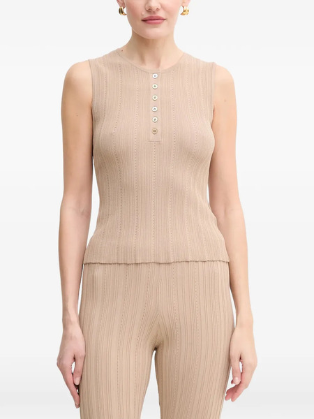  Marciano By Guess Buttoned Ribbed Tank Top - Neutrals 