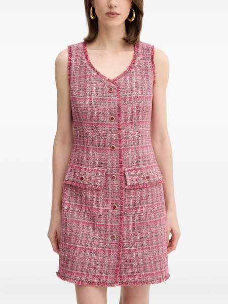  Marciano By Guess Claudia Tweed Buttoned Mini Dress - Pink 