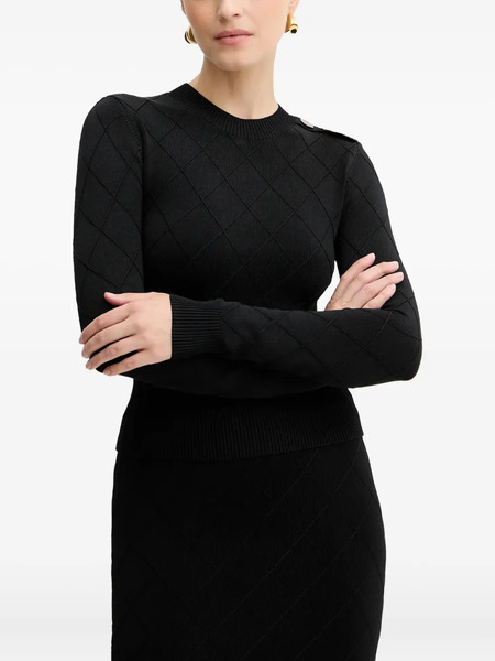  Marciano By Guess Diamond-effect Button Sweater - Black 