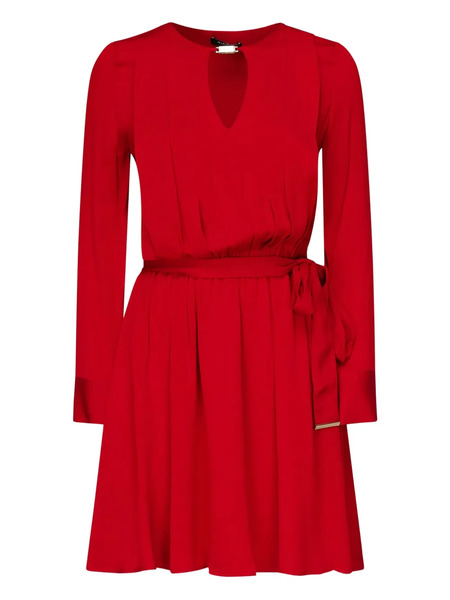  Marciano By Guess Keyhole-neck Belted Dress - Red 