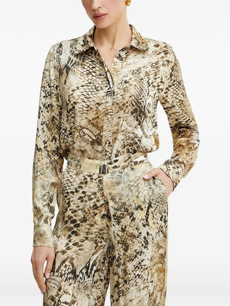  Marciano By Guess Melissa Buttoned Animal-print Shirt - Neutrals 