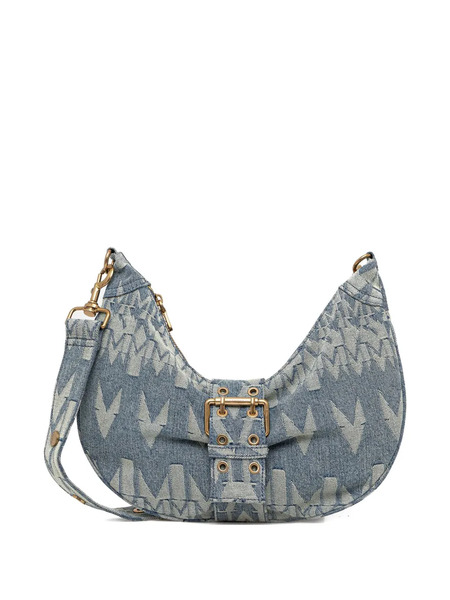  Marciano By Guess Monogram Halfmoon Buckle Tote Bag - Blue 