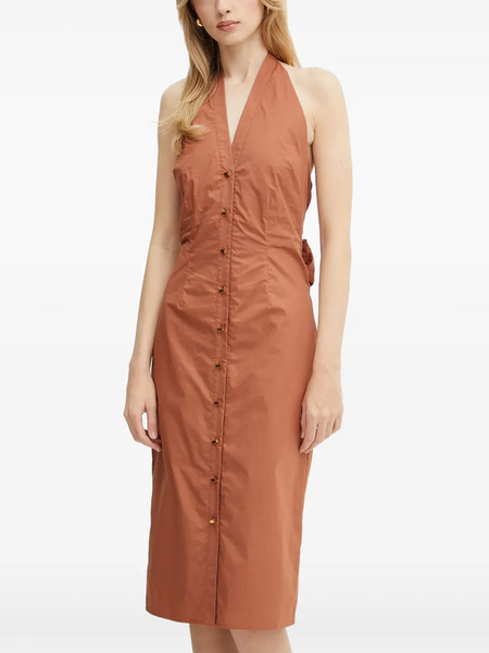  Marciano By Guess Pat Buttoned Bow Dress - Brown 
