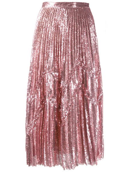  Marco De Vincenzo Sequins Midi Skirt - Pink 