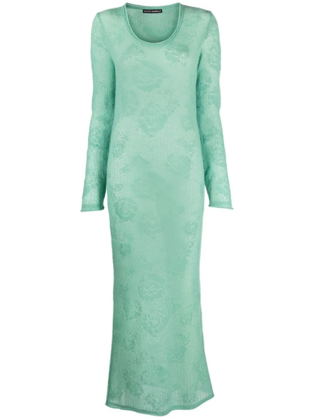  Marco Rambaldi Rose-appliqué Knitted Maxi Dress - Green 