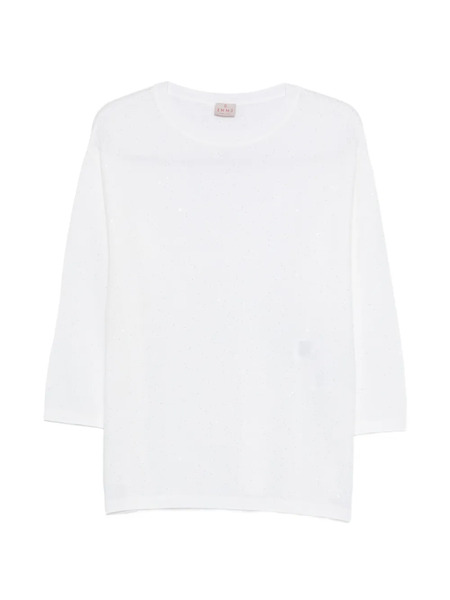  Marella Embellished Crew-neck Sweater - White 