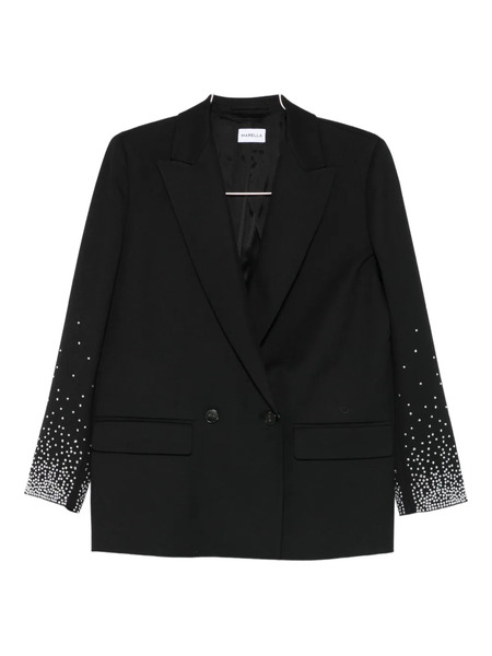  Marella Embellished-sleeve Double-breasted Blazer - Black 