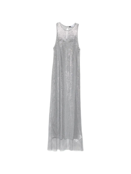  Marella Metallic Maxi Dress - Silver 