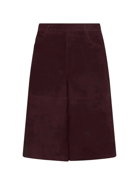  Marella Panelled Leather Shorts - Red 