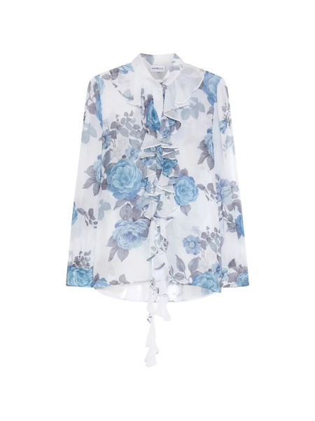  Marella Ruffled Floral Blouse - White 