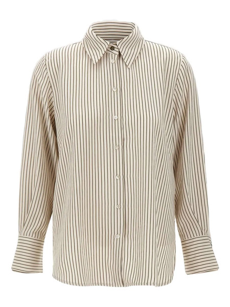  Marella Striped Long-sleeve Shirt - Neutrals 