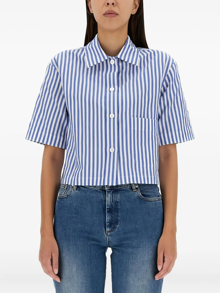  Margaret Howell Striped Short-sleeve Shirt - Blue 