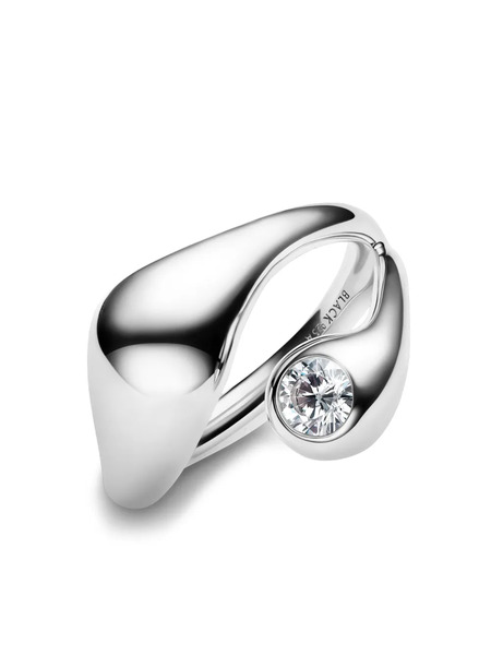  Maria Black Mermaid Ring - Silver 