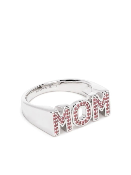 Maria Black Mom Crystal-embelished Ring - Silver 