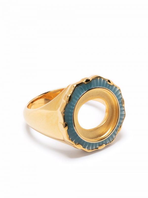  Maria Black Pop Moss Ocean Ring - Gold 