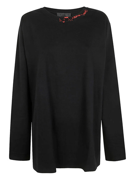  Maria Calderara Bird-appliqué Top - Black 