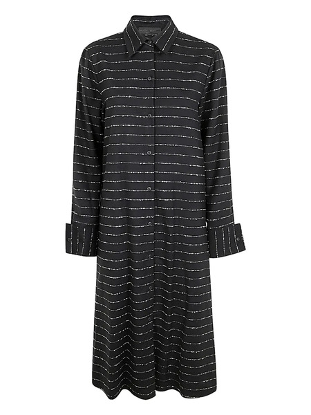  Maria Calderara Buttoned Striped Dress - Black 