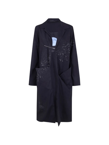  Maria Calderara Front-pocket Printed-detail Coat - Black 