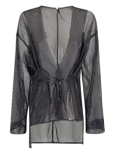  Maria Calderara Mesh Tie-fastening Jacket - Black 