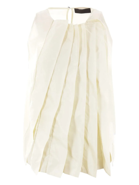  Maria Calderara Pleated Crew-neck Top - White 