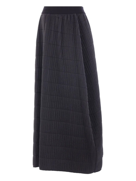  Maria Calderara Quilted Pleated Long Skirt - Black 
