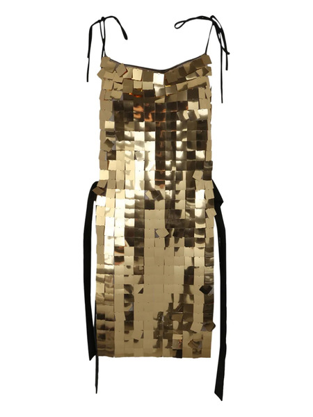  Maria Calderara Taffeta Mini Dress - Gold 