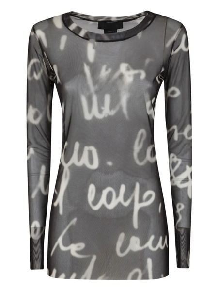  Maria Calderara Text-print Top - Black 
