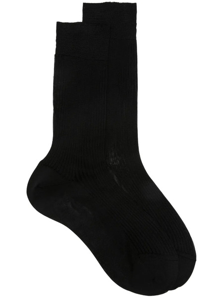  Maria La Rosa Fine-ribbed Silk Socks - Black 