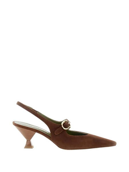  Maria Luca Buckle-slingback Pumps - Brown 
