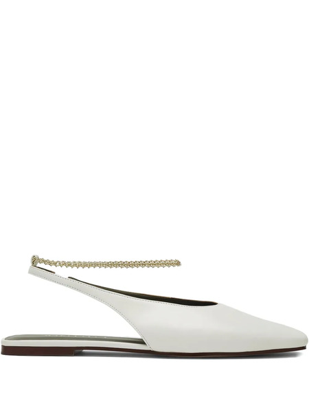  Maria Luca Chain-embellished Slingback Pumps - White 