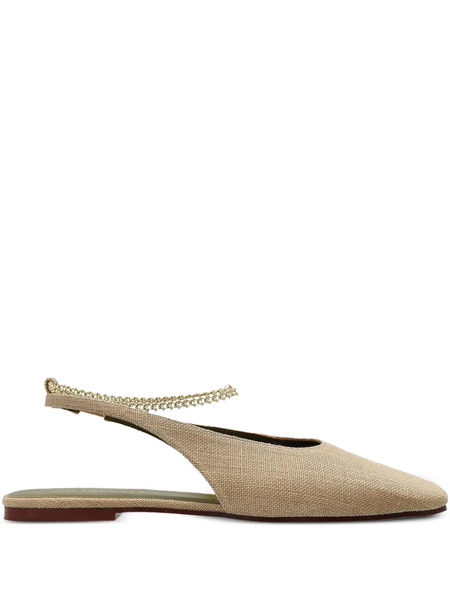  Maria Luca Leather Ballerina Shoes - Neutrals 