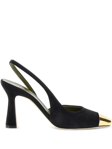  Maria Luca 90mm Eleonora Gold-toe Slingback - Black 