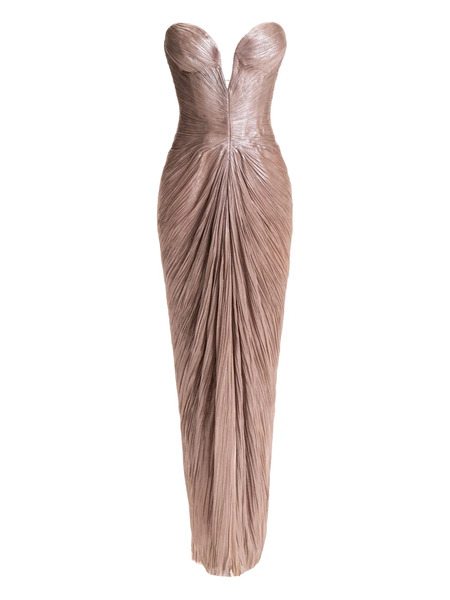  Maria Lucia Hohan Alessandra Strapless Maxi Dress - Gold 