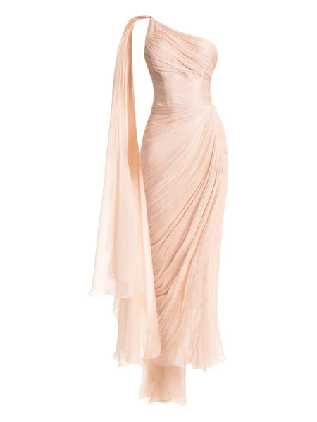  Maria Lucia Hohan Florencia One-shoulder Lace-up Dress - Neutrals 