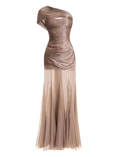  Maria Lucia Hohan Marimar One-shoulder Maxi Dress - Neutrals 