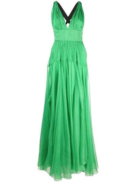  Maria Lucia Hohan Ozana V-neck Gown - Green 