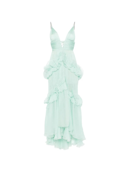  Maria Lucia Hohan Ruffled Maxi Dress - Green 