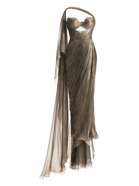  Maria Lucia Hohan Yasmine One-shoulder Midi Dress - Neutrals 