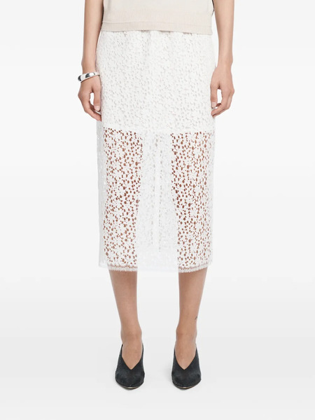  Maria Mcmanus Lace Ruched Midi Skirt - White 