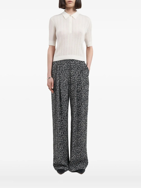  Maria Mcmanus Short-sleeve Pointelle Polo Top - Neutrals 
